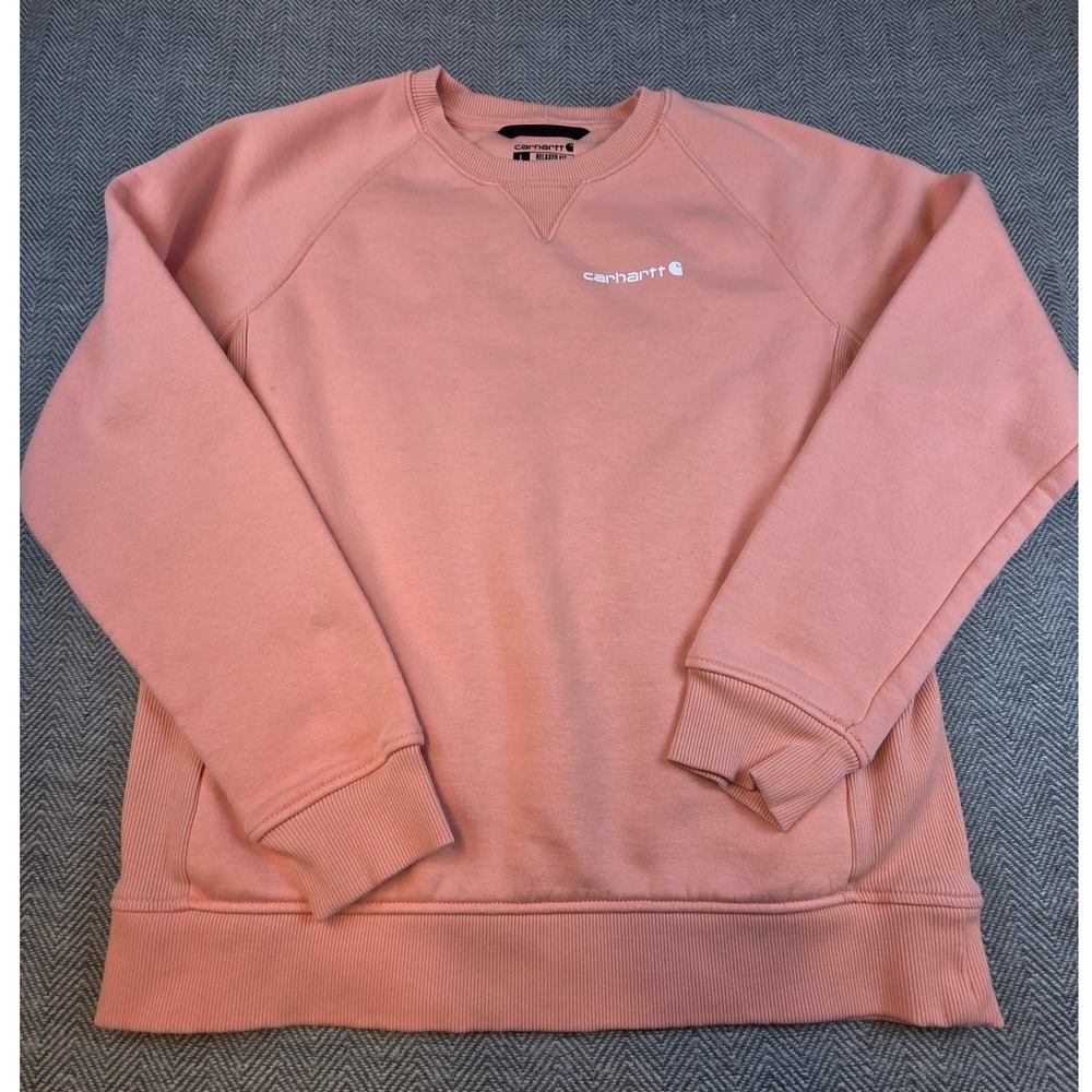 Carhartt Women Relaxed Fit Crewneck Sweatshirt Peach Pink TS4410-W Large L 12-14